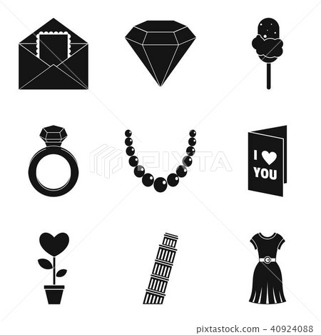Crown icons set, simple style Crown icons set, simple style 40924088