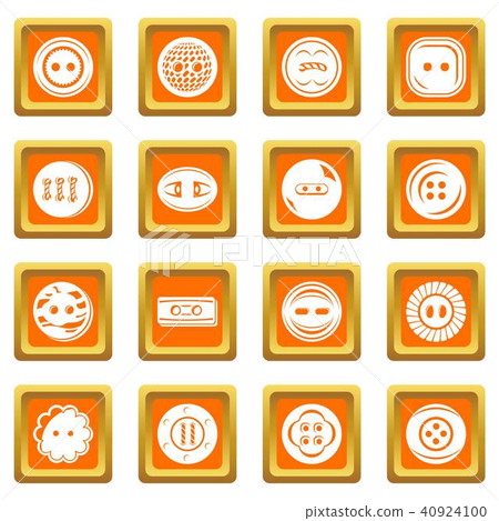 Clothes button icons set orange square vector Clothes button icons set orange square vector 40924100