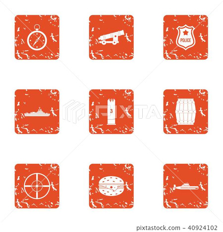 Weapon aim icons set, grunge style Weapon aim icons set, grunge style 40924102