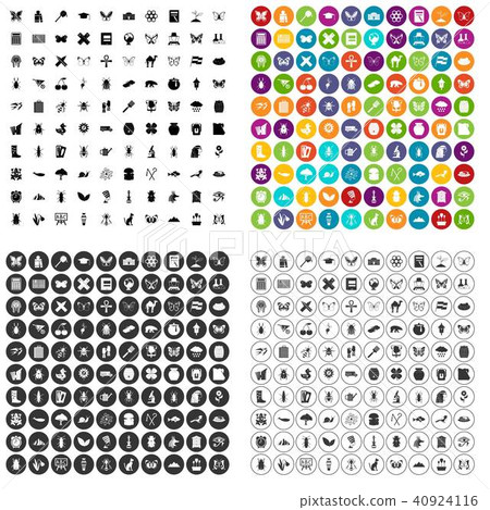 100 insects icons set vector variant 40924116