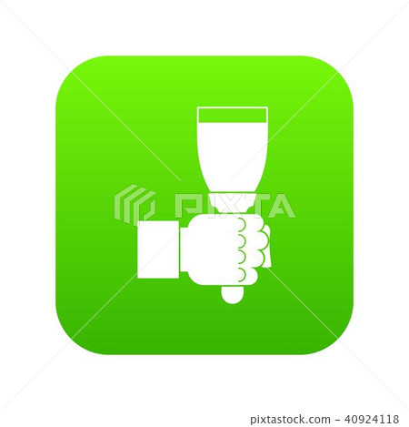 Hand hjlding paint brush icon digital green Hand hjlding paint brush icon digital green 40924118
