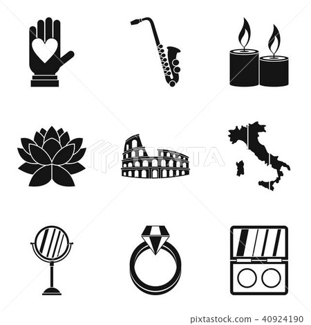 Getting married icons set, simple style 40924190