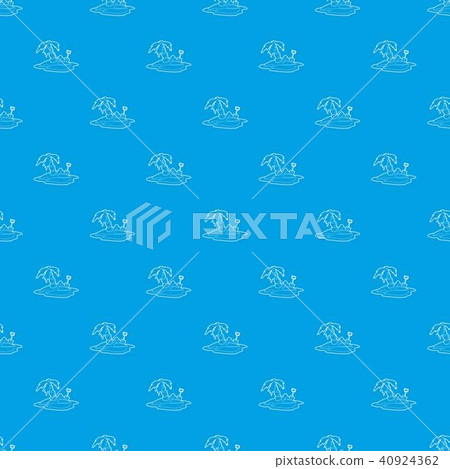 Pirate island pattern vector seamless blue - Stock Illustration ...