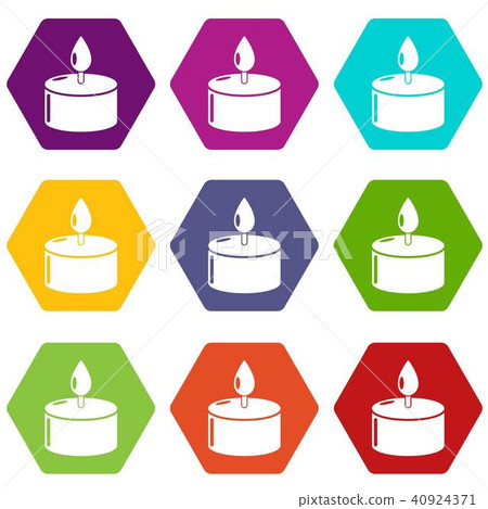 Candle icons set 9 vector Candle icons set 9 vector 40924371