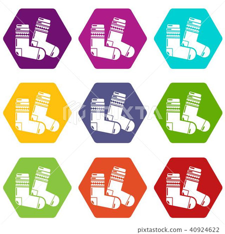 Socks icons set 9 vector - Stock Illustration [40924622] - PIXTA