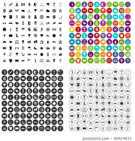 100 Golf Icons Set Vector Variant Stock Illustration