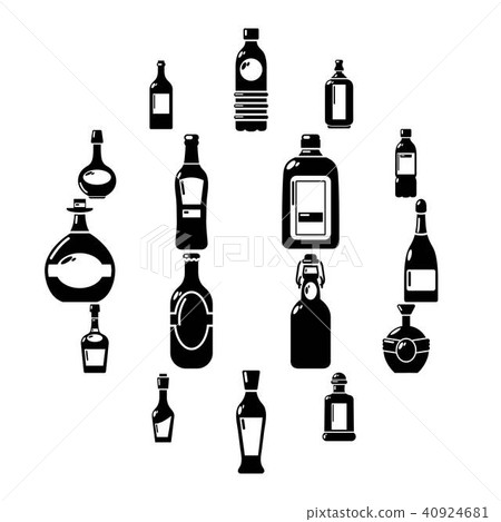 Bottles icons set, simple style - Stock Illustration [40924681] - PIXTA