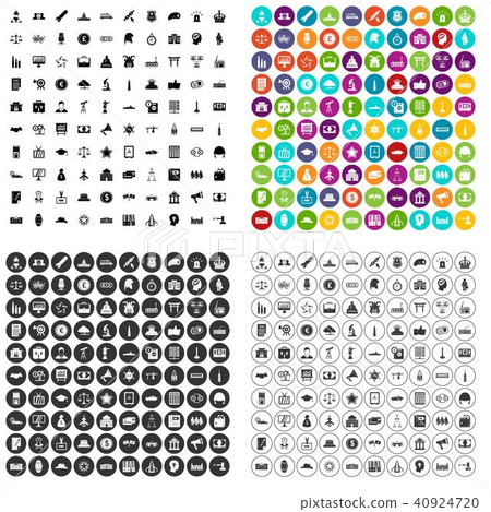 100 government icons set vector variant 40924720