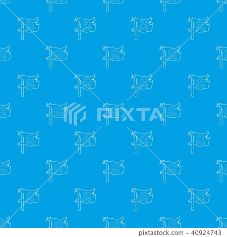 Jolly Roger pattern vector seamless blue 40924743