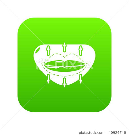 Lip augmentation icon green vector Lip augmentation icon green vector 40924746