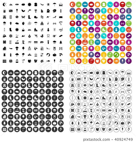 100 landscape icons set vector variant 40924749