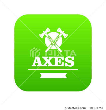 Military axe icon green vector 40924751