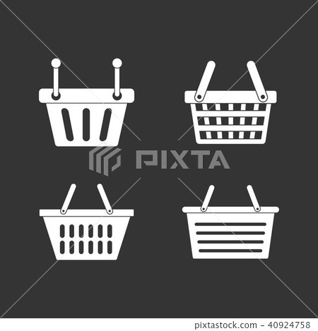 Shopping basket icon set grey vector - Stock Illustration [40924758 ...