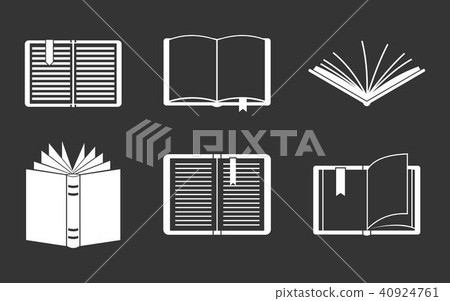 Open book icon set grey vector 40924761
