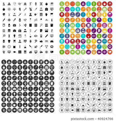 100 lab icons set vector variant 40924766