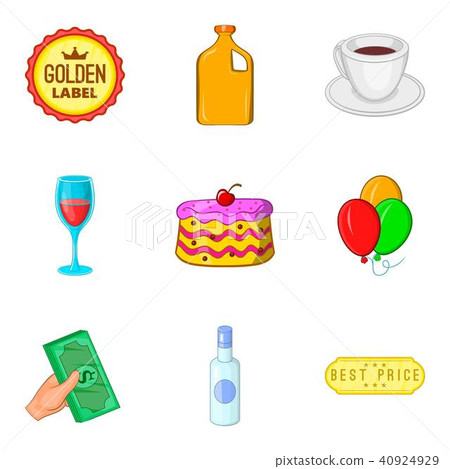 Intoxication icons set, cartoon style Intoxication icons set, cartoon style 40924929