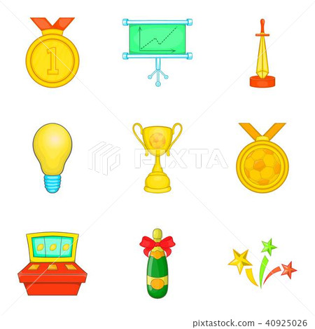 Fee icons set, cartoon style 40925026