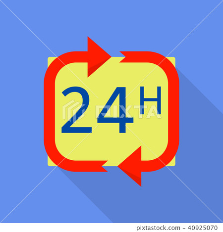 Work clock icon, flat style Work clock icon, flat style 40925070