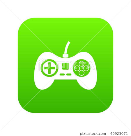 Video game console controller icon digital green 40925071
