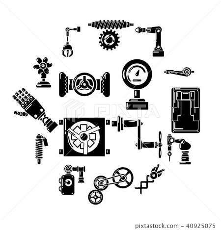 Technical mechanisms icons set, simple style Technical mechanisms icons set, simple style 40925075