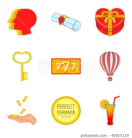 Obtain award icons set, cartoon style Obtain award icons set, cartoon style 40925129