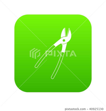 Metal shears icon digital green Metal shears icon digital green 40925130