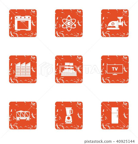 Energy for home icons set, grunge style Energy for home icons set, grunge style 40925144