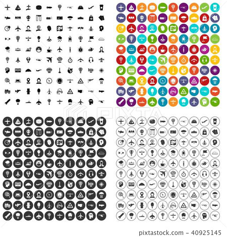 100 aviation icons set vector variant 100 aviation icons set vector variant 40925145