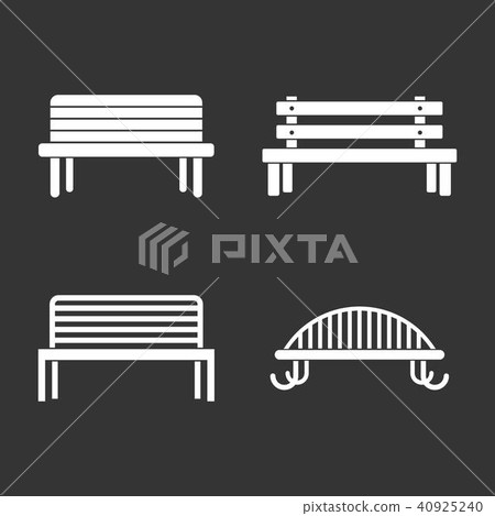 Bench icon set grey vector 40925240