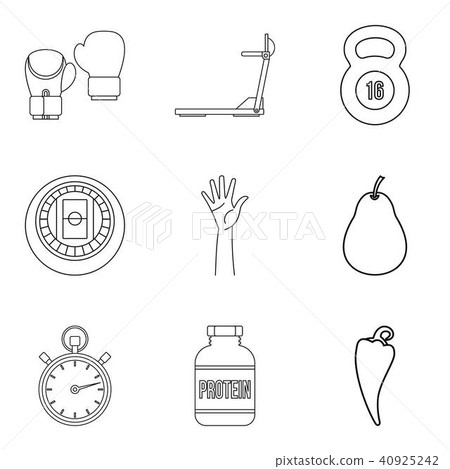 Restore health icons set, outline style Restore health icons set, outline style 40925242