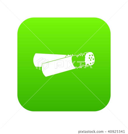 Cigarette butt icon digital green 40925341