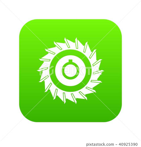 Circular saw disk icon digital green Circular saw disk icon digital green 40925390