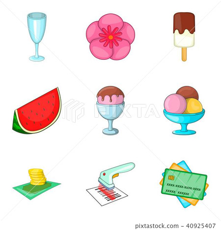 Wine party icons set, cartoon style Wine party icons set, cartoon style 40925407