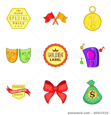 Smash icons set, cartoon style 40925438