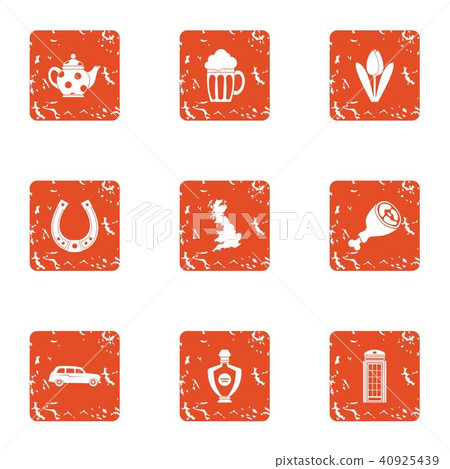 Convivial icons set, grunge style Convivial icons set, grunge style 40925439