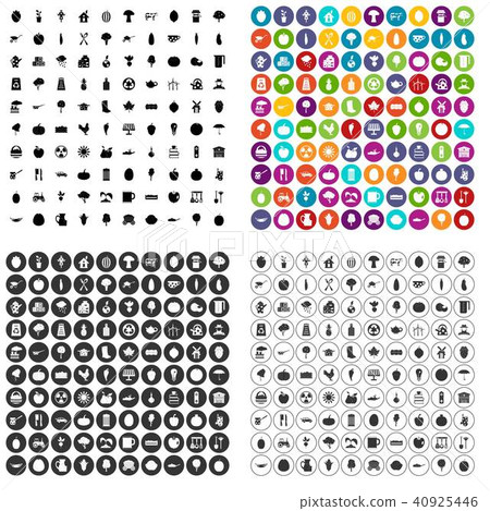 100 health food icons set vector variant 100 health food icons set vector variant 40925446