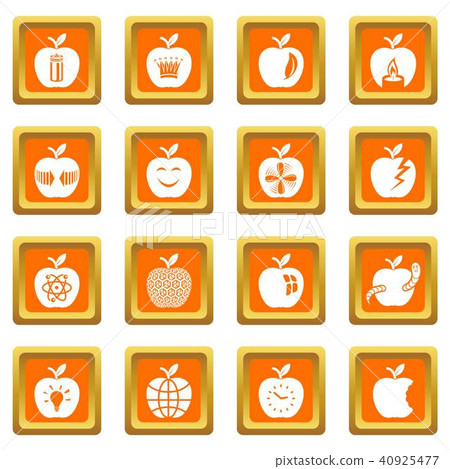 Apple logo icons set orange square vector Apple logo icons set orange square vector 40925477