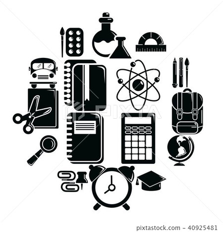 School education icons set, simple style School education icons set, simple style 40925481