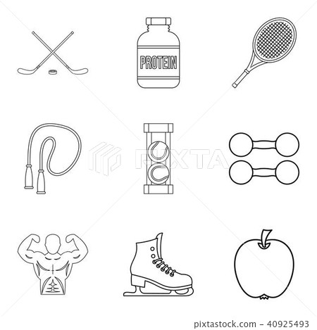 Get well icons set, outline style Get well icons set, outline style 40925493