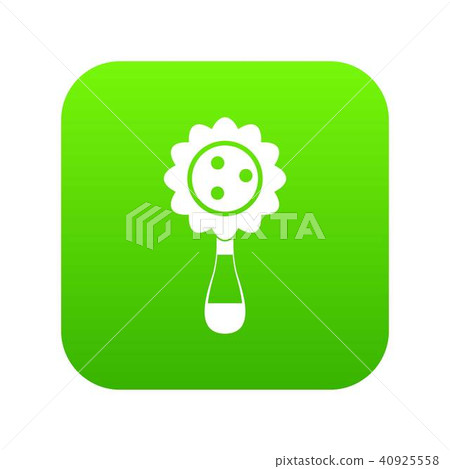 Rattle baby toy icon digital green 40925558