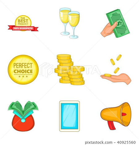 Prosperity icons set, cartoon style Prosperity icons set, cartoon style 40925560