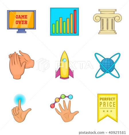 Honourable mention icons set, cartoon style 40925581
