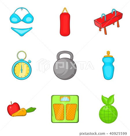 Undergo icons set, cartoon style 40925599