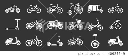 Bike icon set grey vector Bike icon set grey vector 40925649