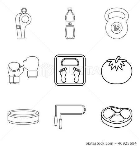 Recuperate icons set, outline style 40925684