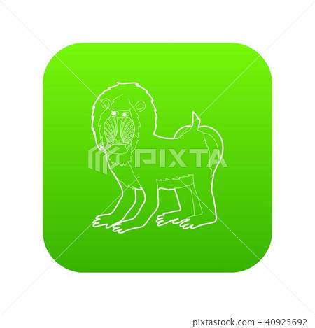 Mandrill icon green vector 40925692