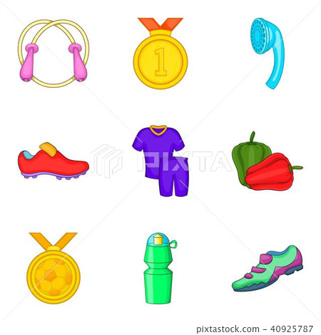 Affluence icons set, cartoon style 40925787