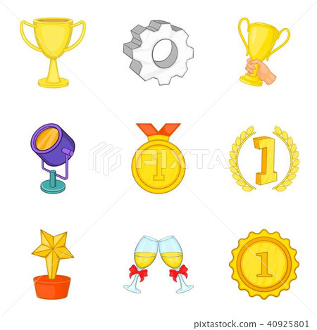 Certificate icons set, cartoon style Certificate icons set, cartoon style 40925801
