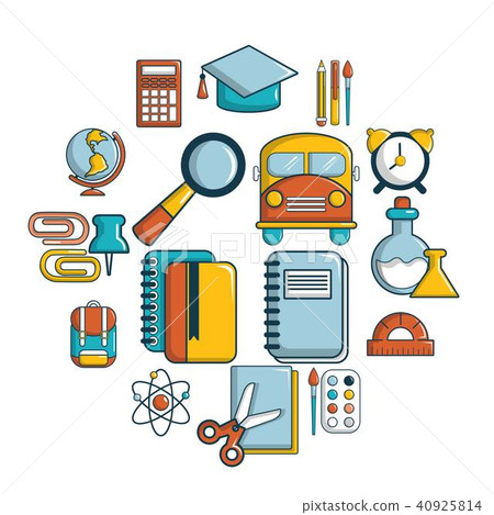 School education icons set, cartoon style School education icons set, cartoon style 40925814