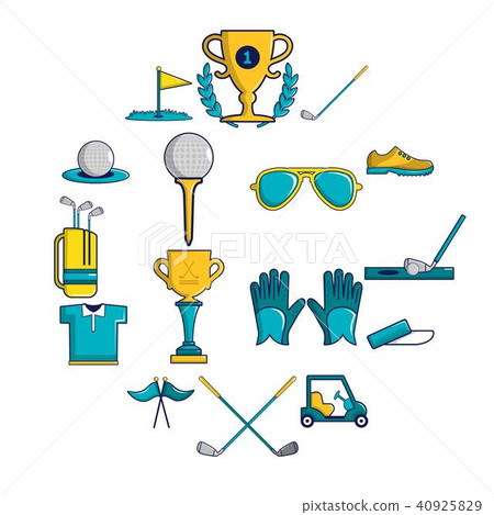 Golf icons set symbols, cartoon style 40925829